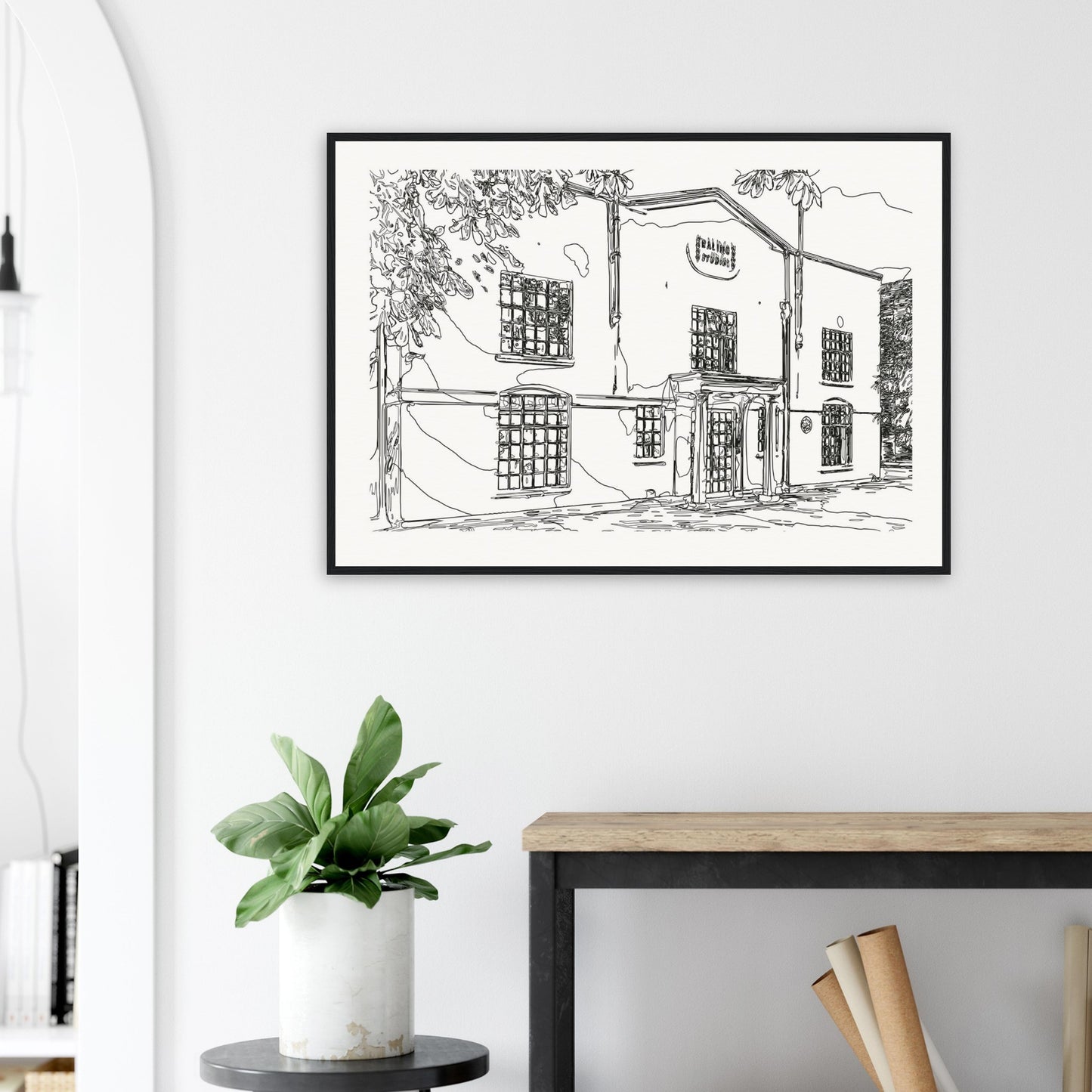 Ealing Studios Sketch Wooden Framed Poster