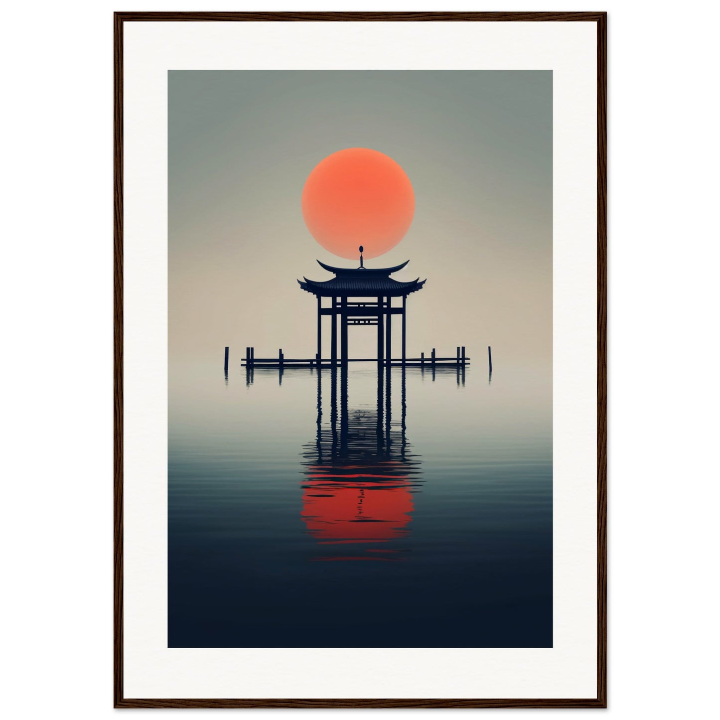 Pagoda Matte Paper Wooden Framed Poster