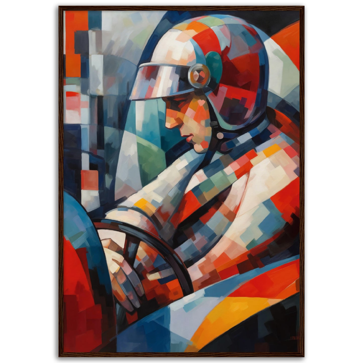Race Car Driver Wooden Framed Poster