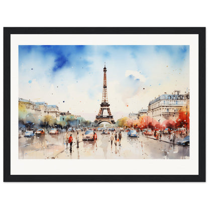 Spring Time in Paris Wooden Framed Poster
