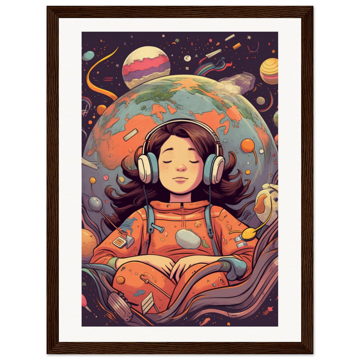 Star Girl Matte Paper Wooden Framed Poster