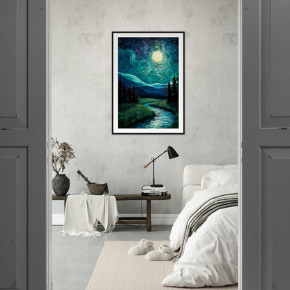 Starry Night Wooden Framed Poster