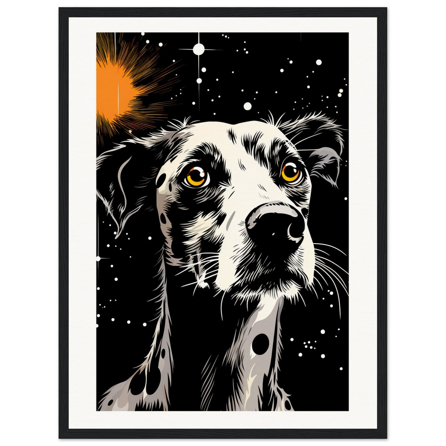 Dog Star Matte Paper Wooden Framed Poster