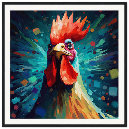 Rooster Wooden Framed Poster