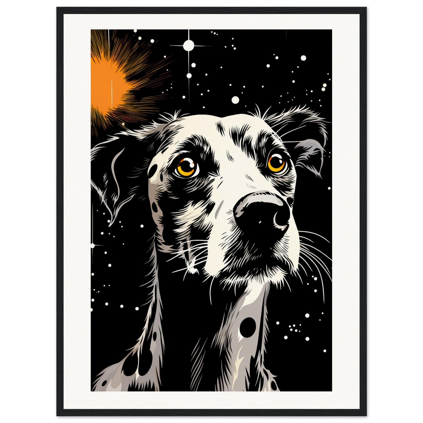 Dog Star Matte Paper Wooden Framed Poster