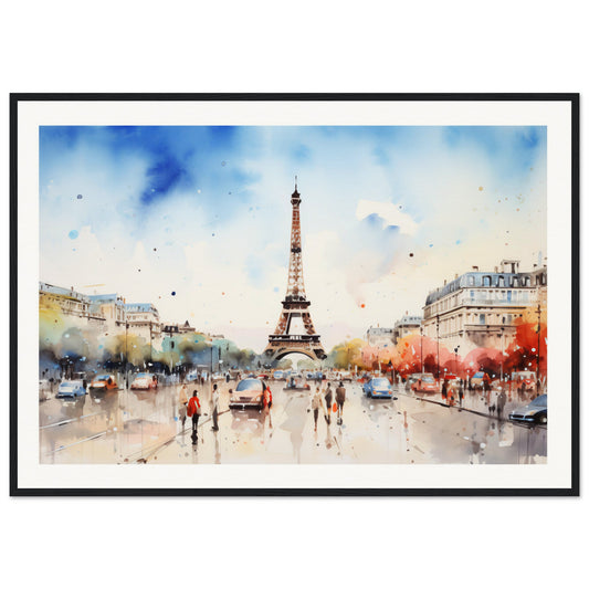 Spring Time in Paris Wooden Framed Poster