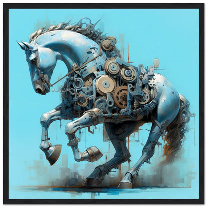 Mecha Stallion Matte Paper Wooden Framed Poster