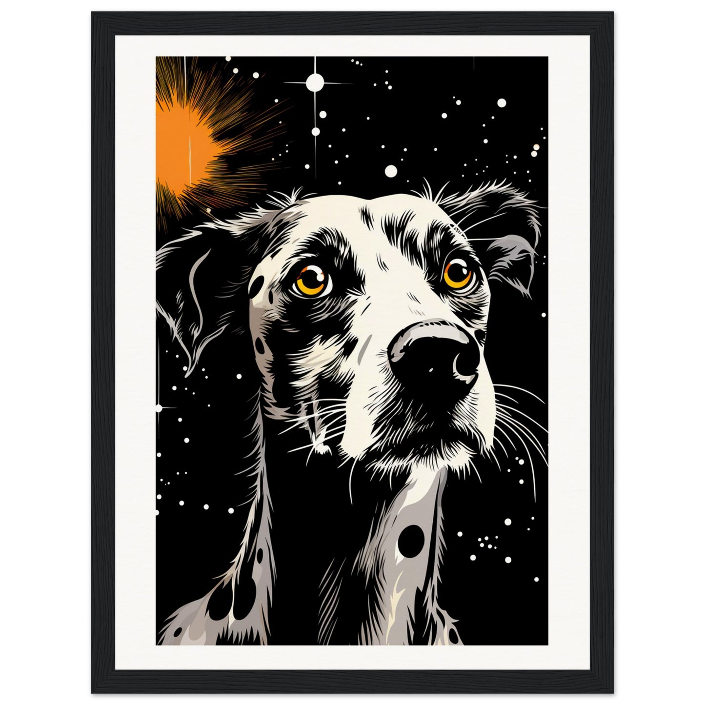 Dog Star Matte Paper Wooden Framed Poster