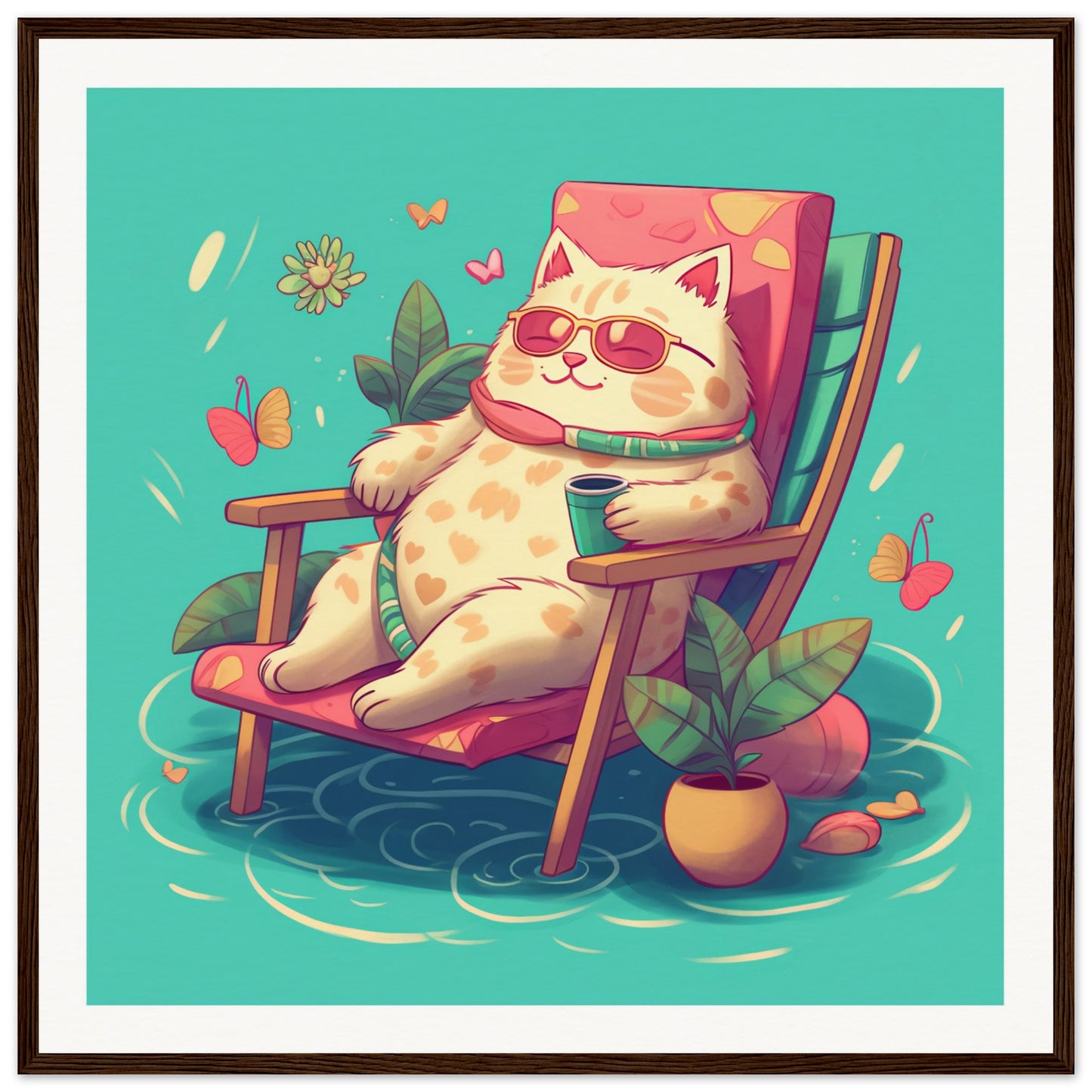 Me-ow Time Matte Paper Wooden Framed Poster