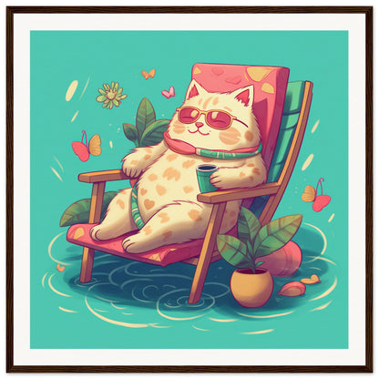 Me-ow Time Matte Paper Wooden Framed Poster