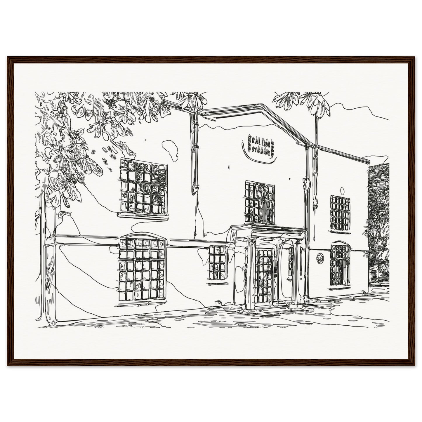 Ealing Studios Sketch Wooden Framed Poster