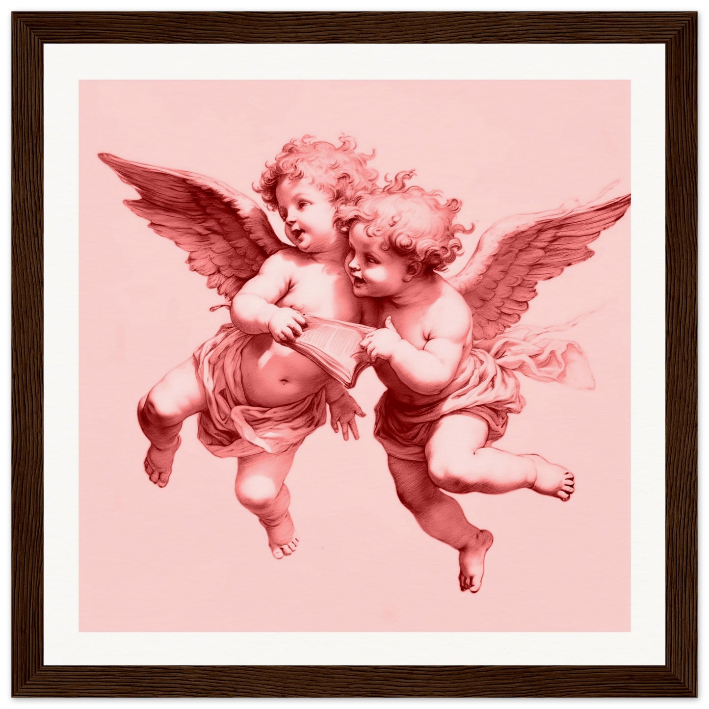 Cherubs Matte Paper Wooden Framed Poster