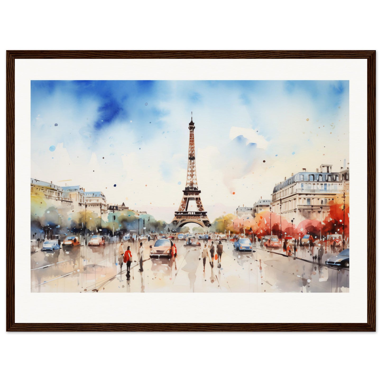 Spring Time in Paris Wooden Framed Poster