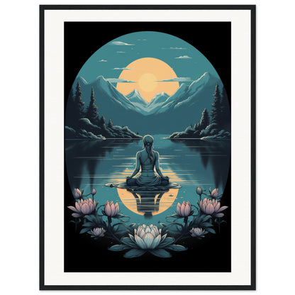Tranquility Lotus Matte Paper Wooden Framed Poster