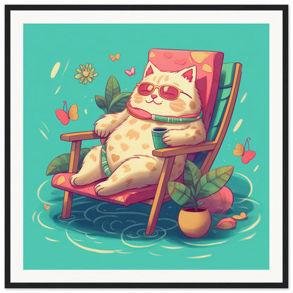 Me-ow Time Matte Paper Wooden Framed Poster