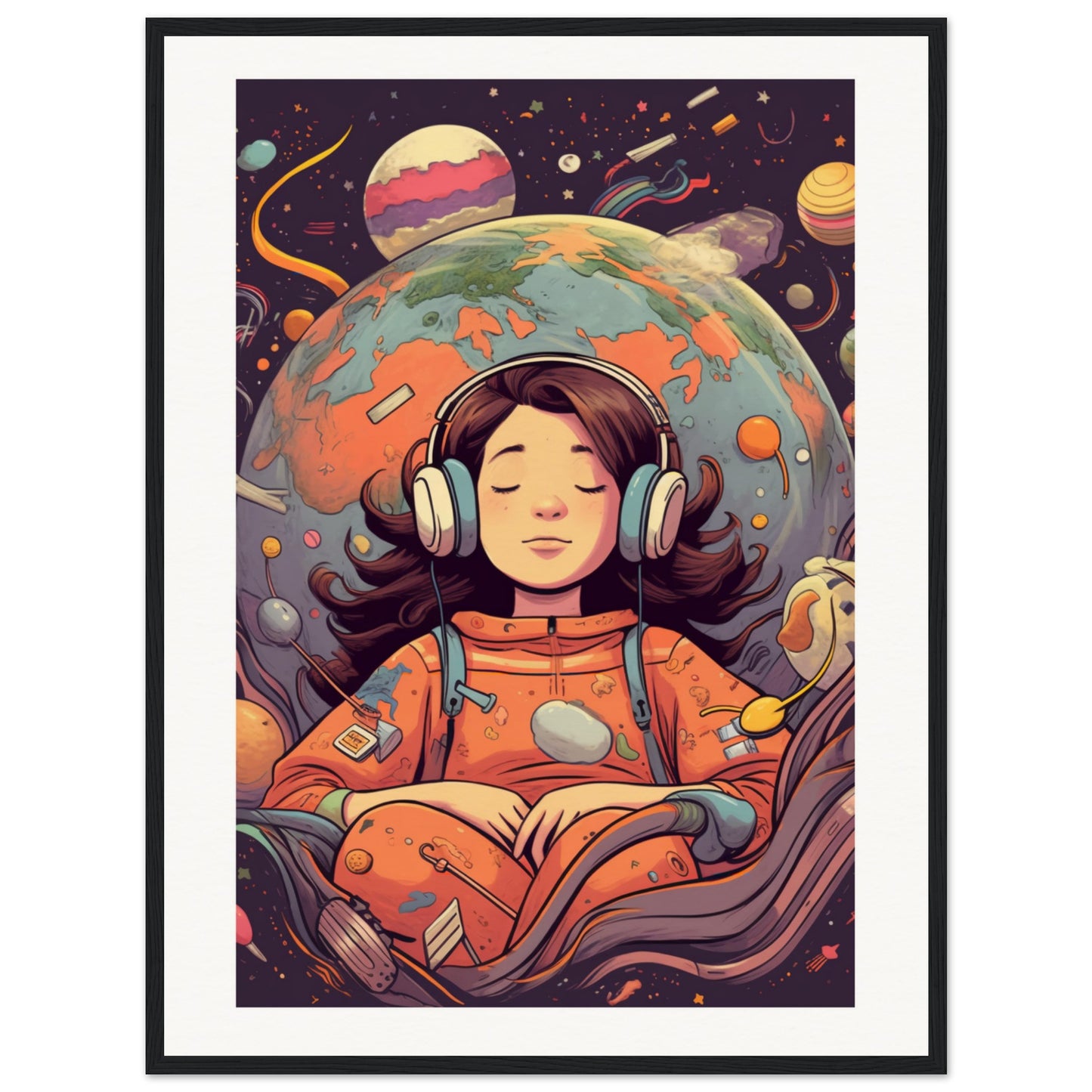 Star Girl Matte Paper Wooden Framed Poster