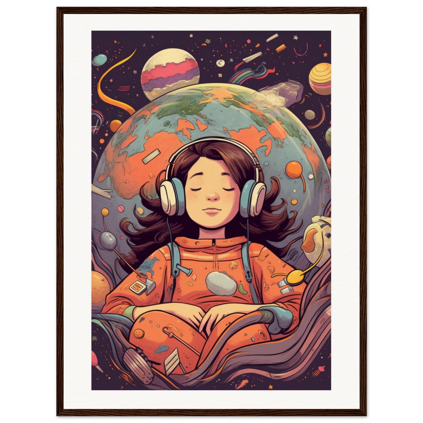 Star Girl Matte Paper Wooden Framed Poster