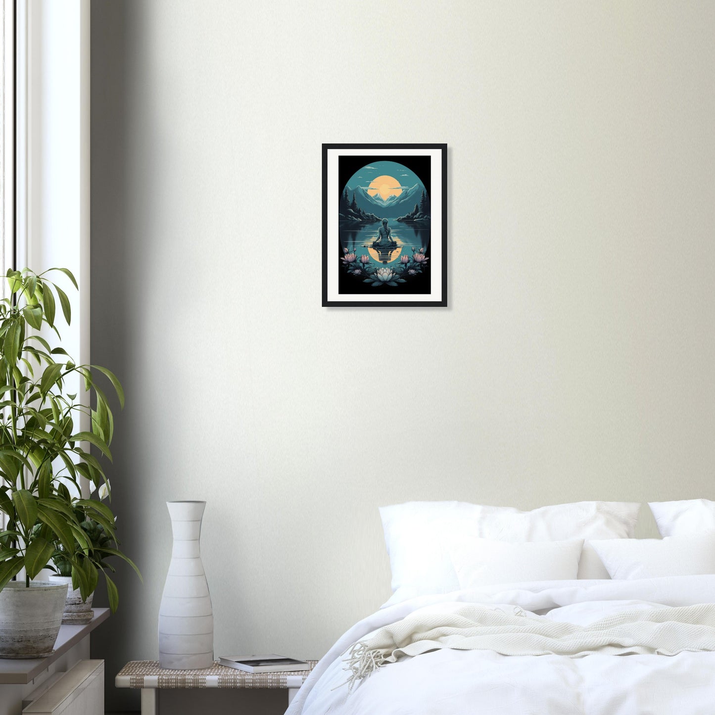 Tranquility Lotus Matte Paper Wooden Framed Poster