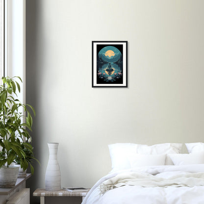 Tranquility Lotus Matte Paper Wooden Framed Poster