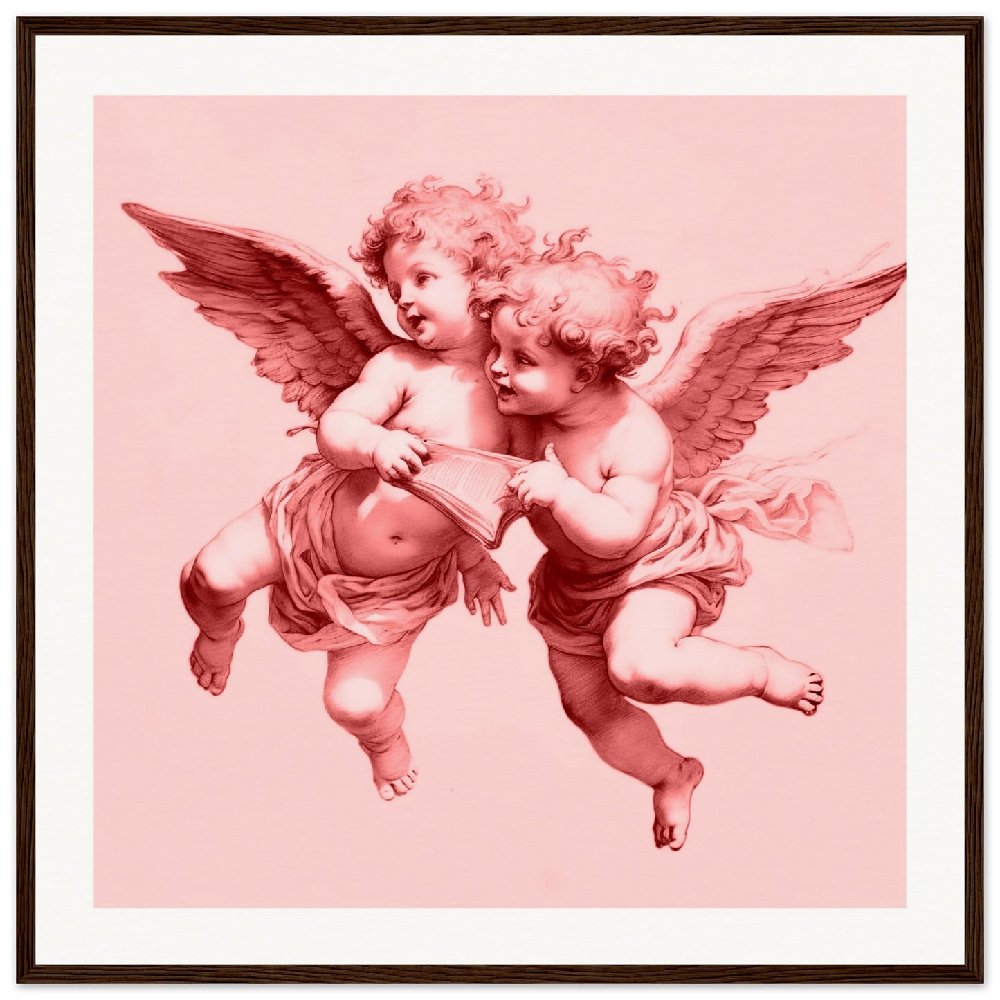 Cherubs Matte Paper Wooden Framed Poster