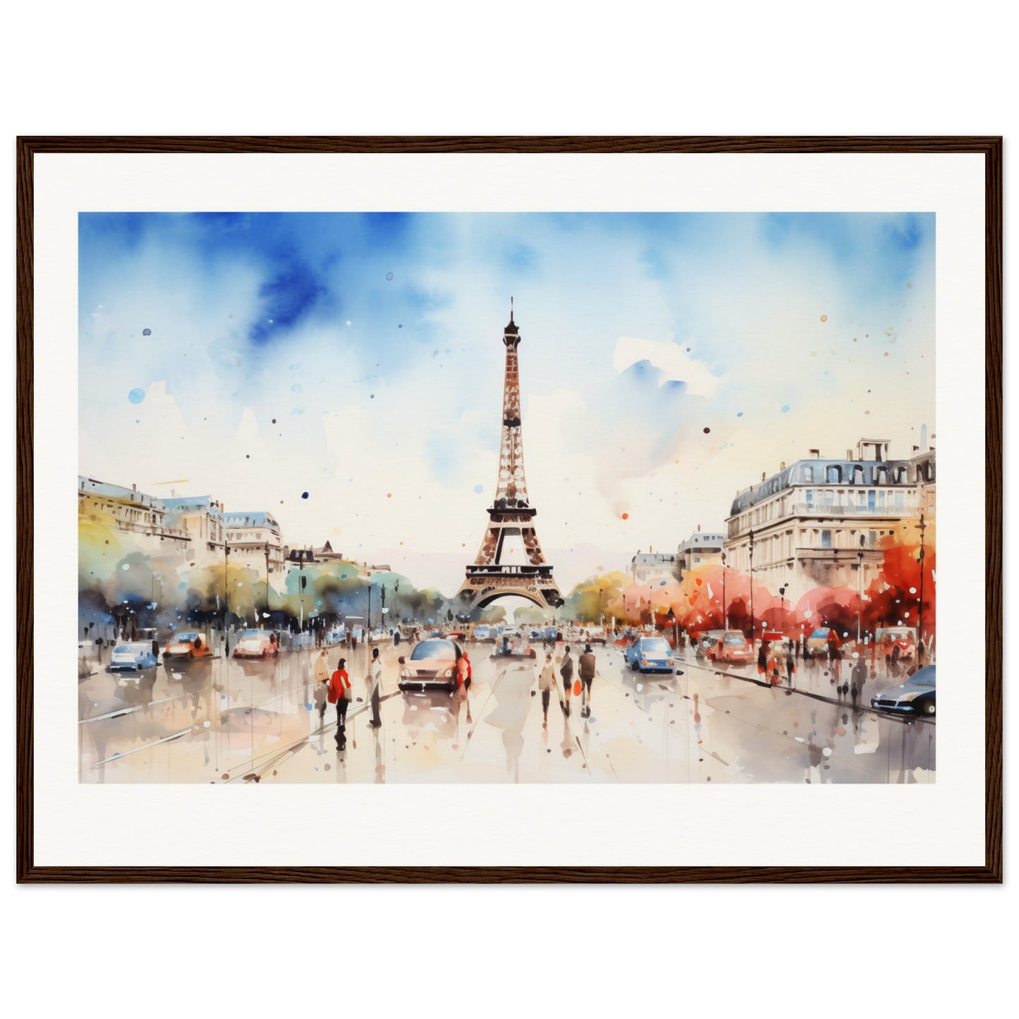 Spring Time in Paris Wooden Framed Poster