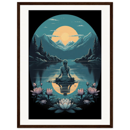 Tranquility Lotus Matte Paper Wooden Framed Poster