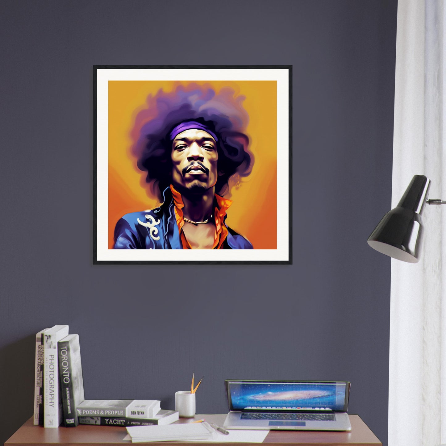 Jimi Wooden Framed Poster