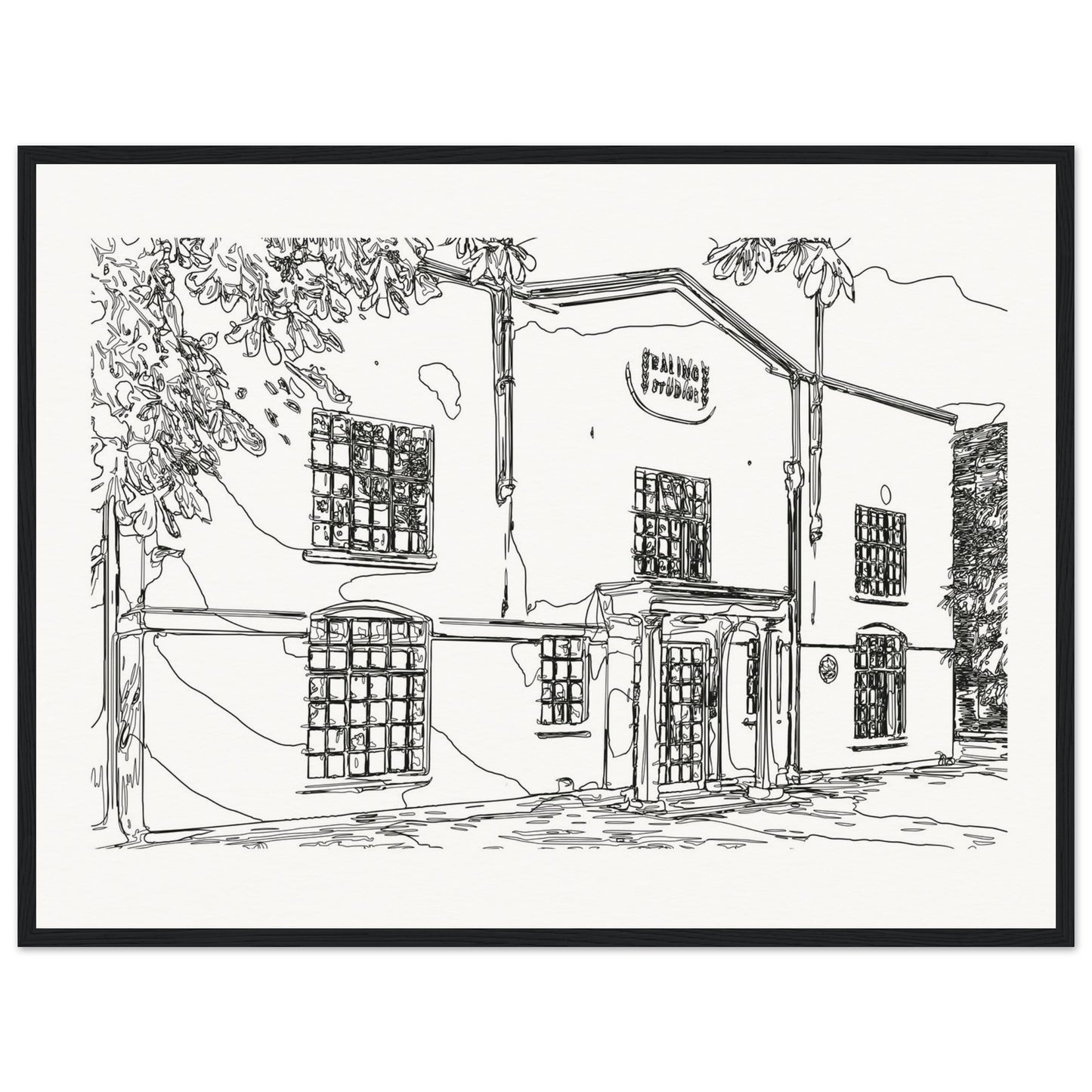 Ealing Studios Sketch Wooden Framed Poster