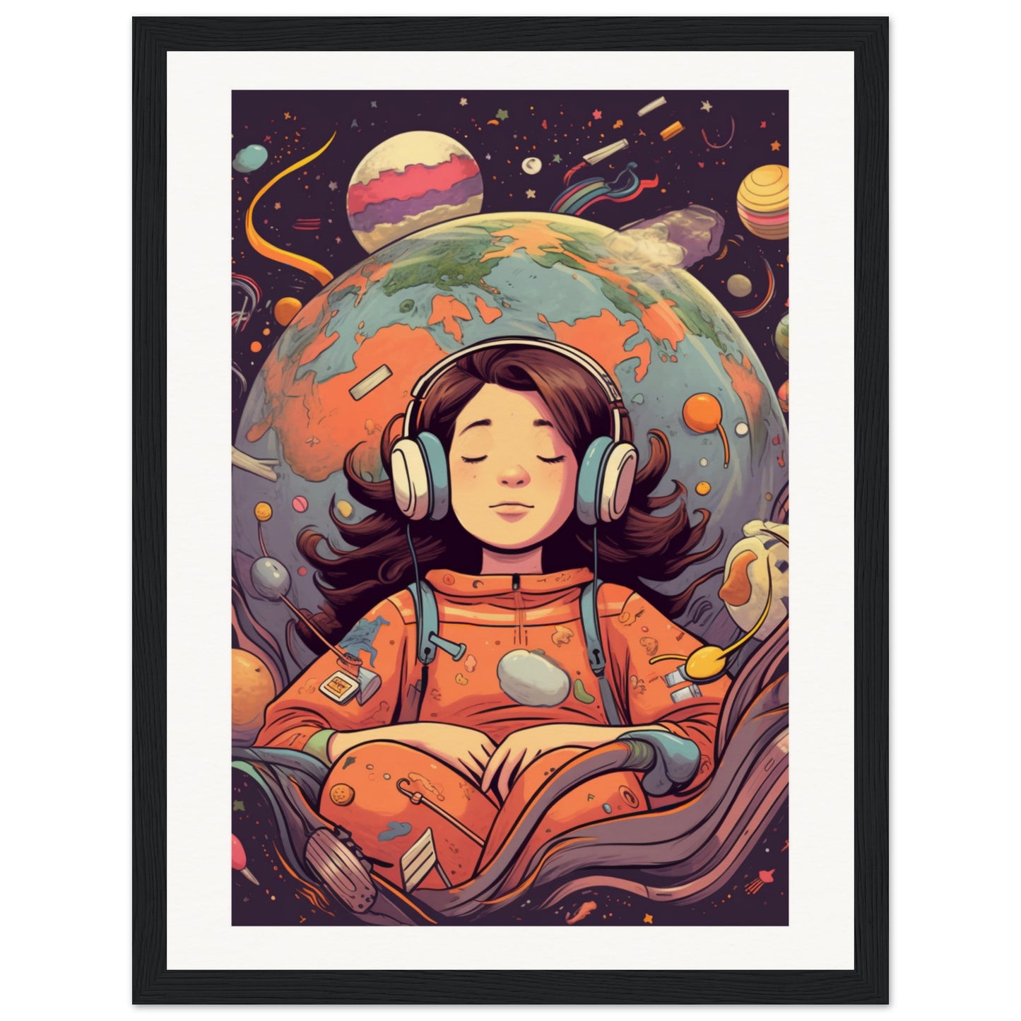 Star Girl Matte Paper Wooden Framed Poster