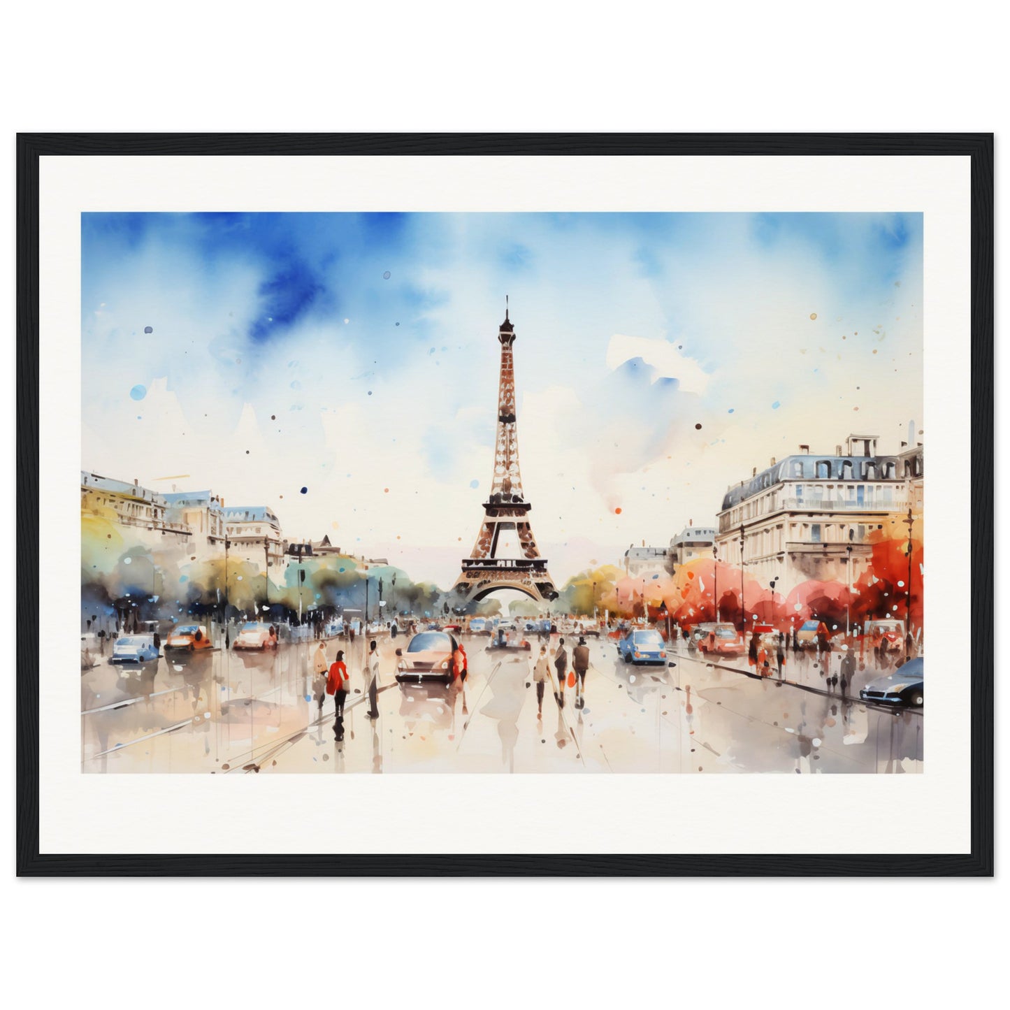 Spring Time in Paris Wooden Framed Poster