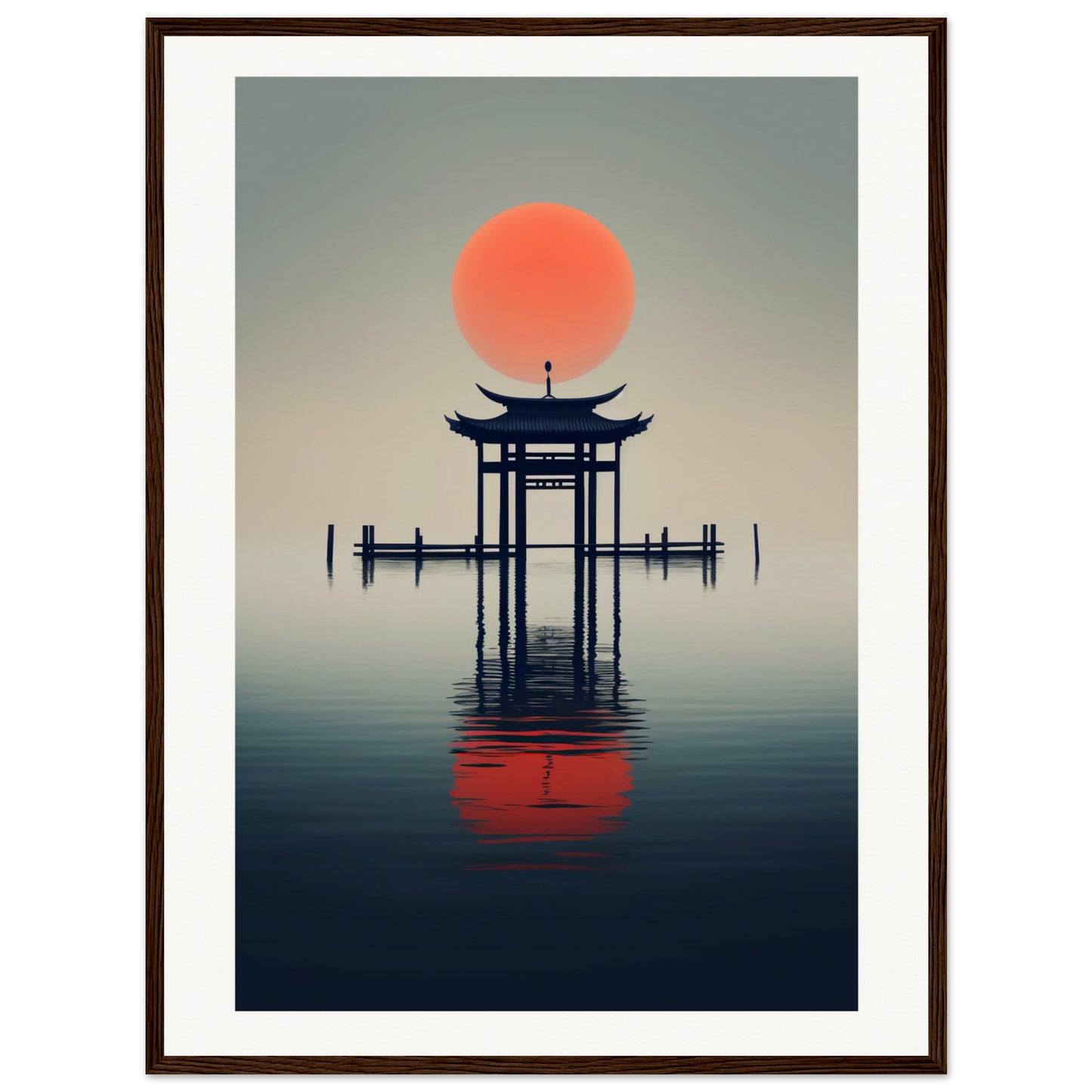 Pagoda Matte Paper Wooden Framed Poster