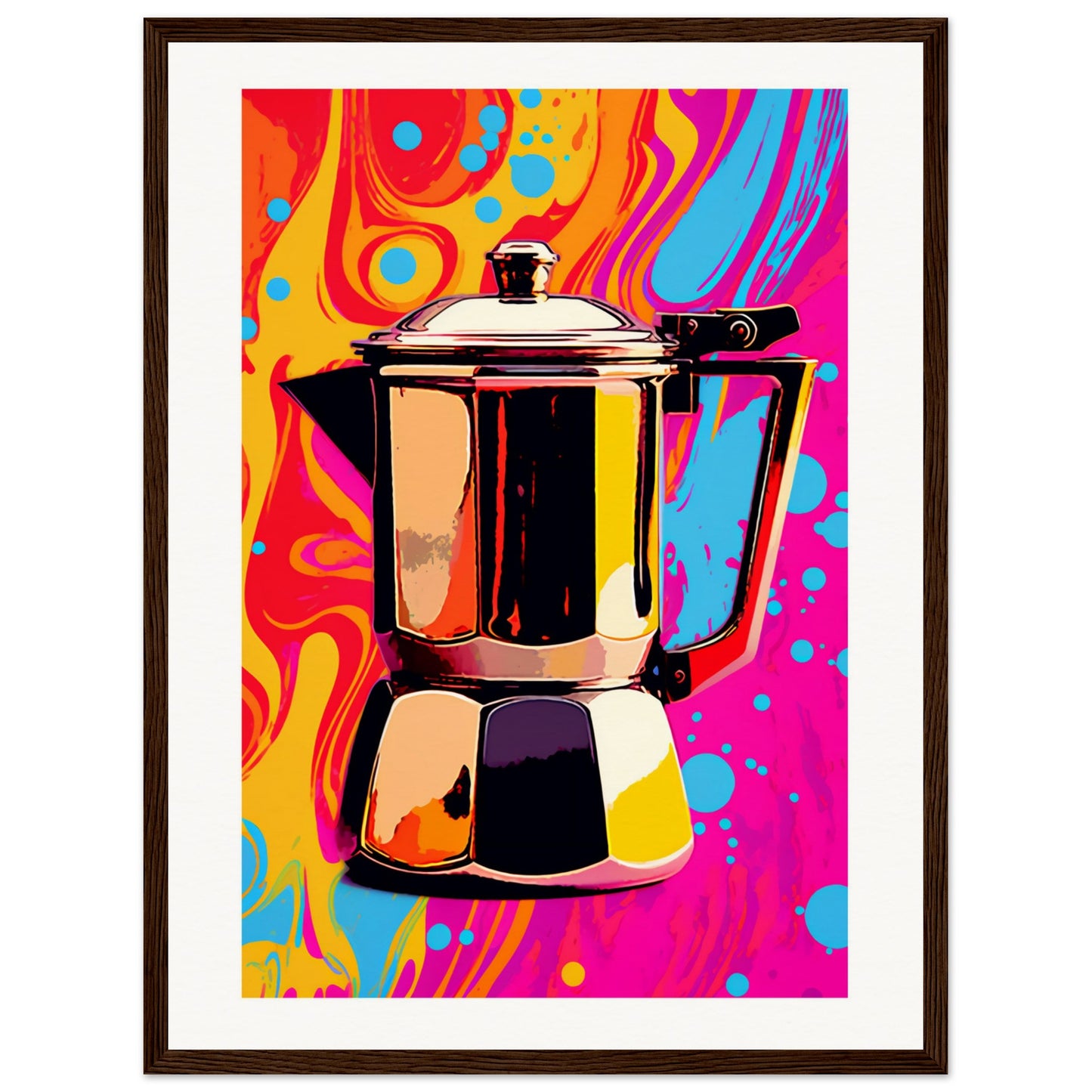Espresso Pop-a-chino Wooden Framed Poster
