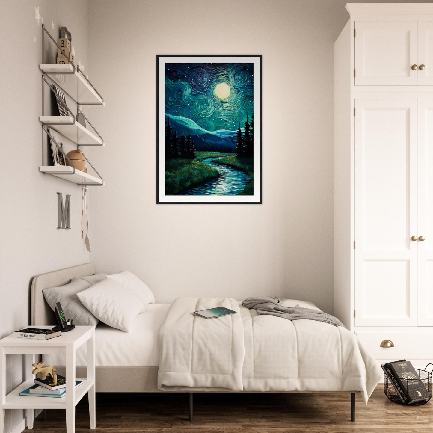 Starry Night Wooden Framed Poster