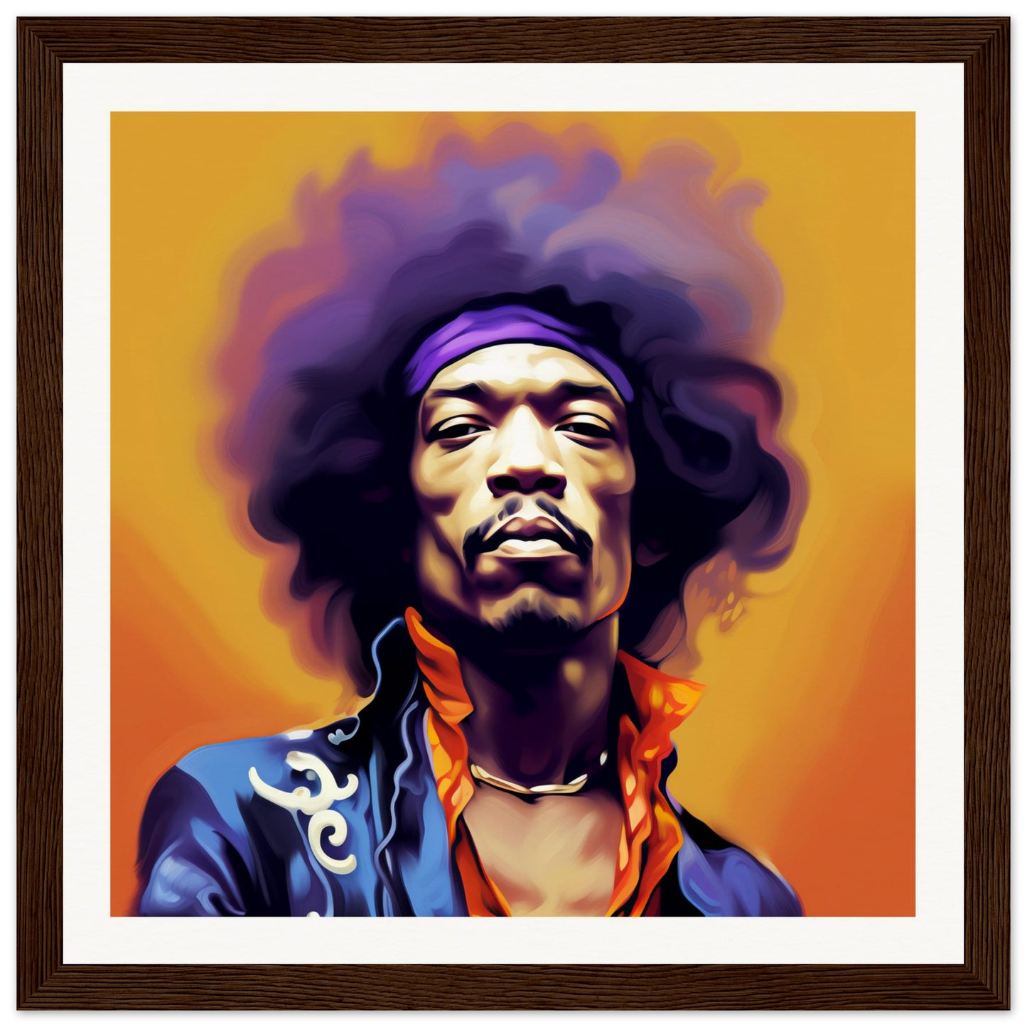 Jimi Wooden Framed Poster