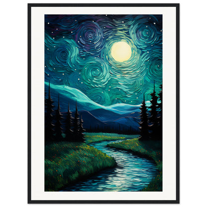 Starry Night Wooden Framed Poster