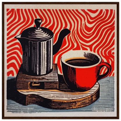 Morning Coffee-Quality Matte Paper Wooden Framed Poster