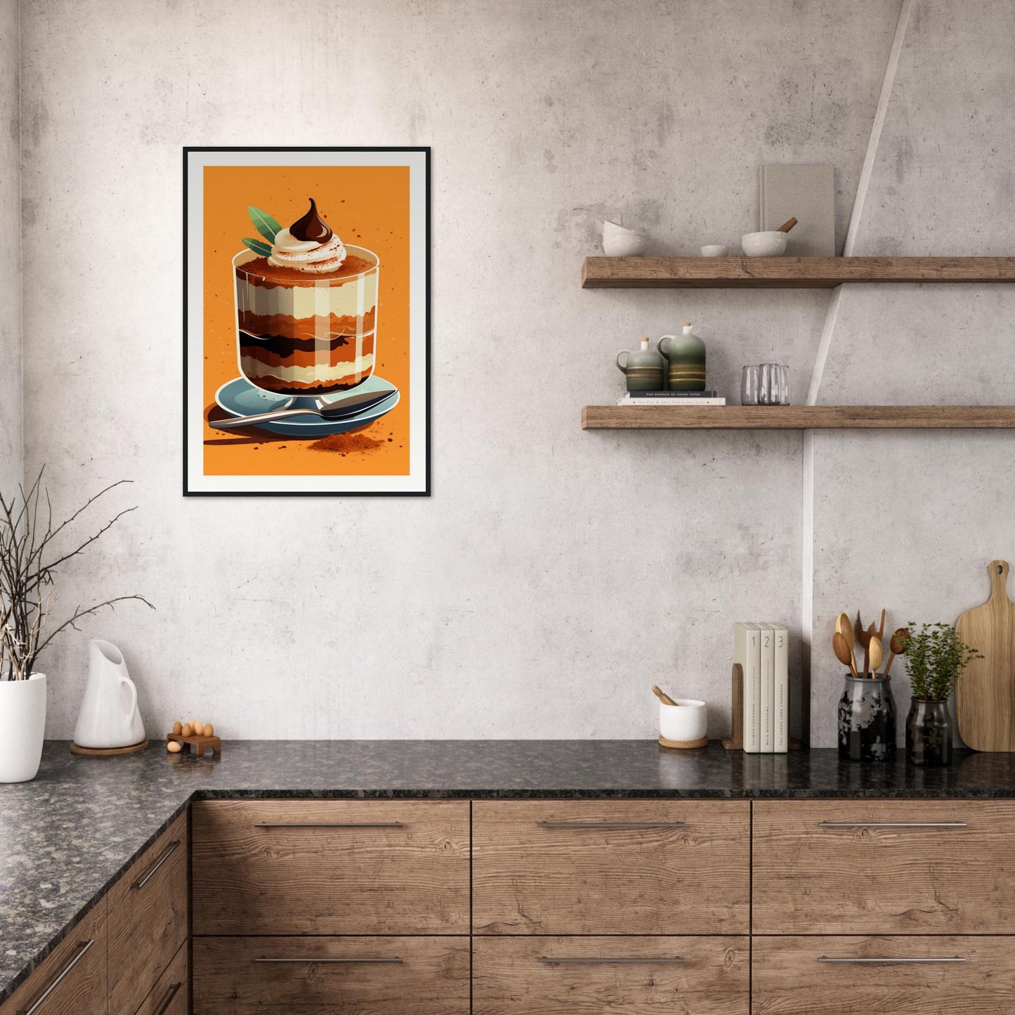 Tiramisu Wooden Framed Poster