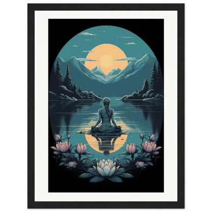 Tranquility Lotus Matte Paper Wooden Framed Poster