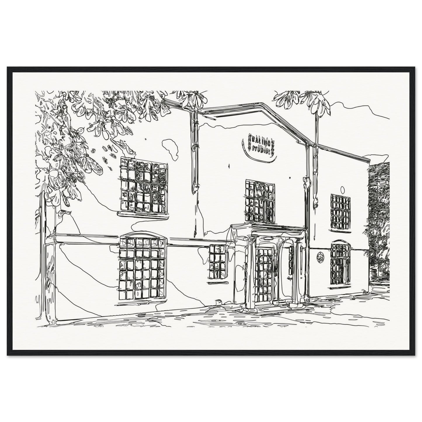 Ealing Studios Sketch Wooden Framed Poster