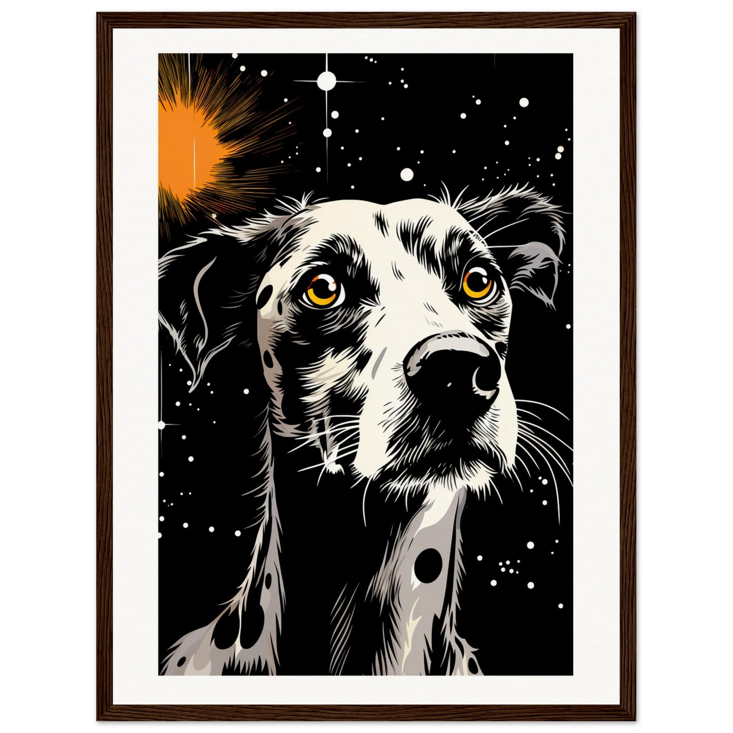 Dog Star Matte Paper Wooden Framed Poster