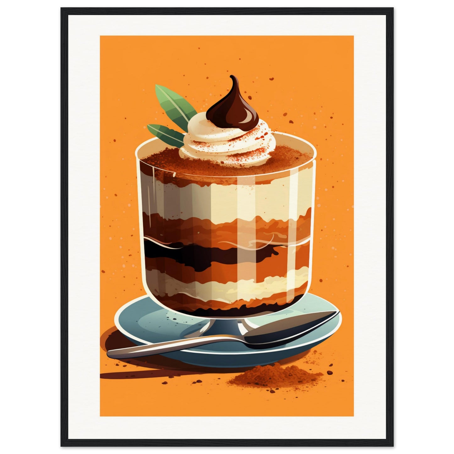 Tiramisu Wooden Framed Poster