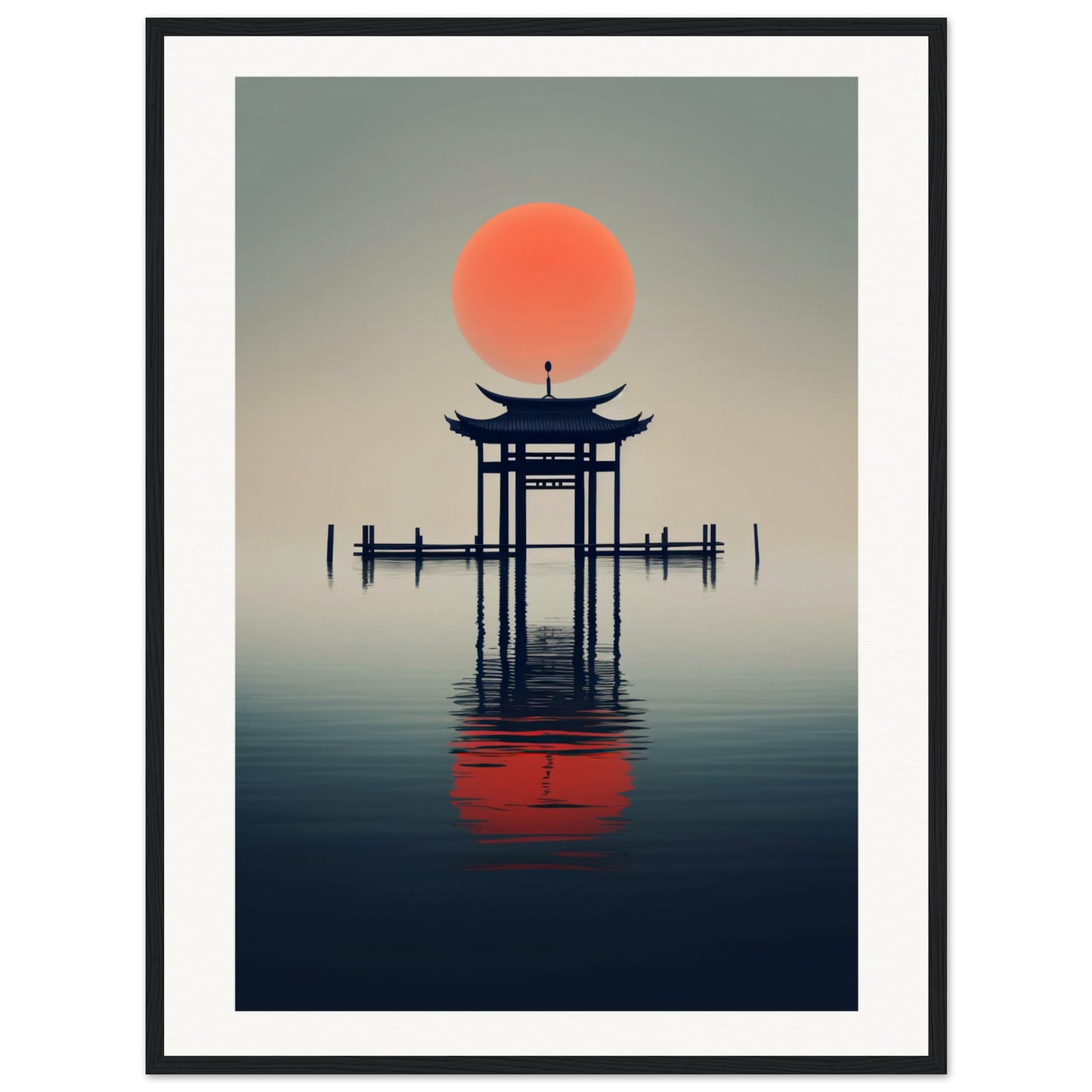 Pagoda Matte Paper Wooden Framed Poster