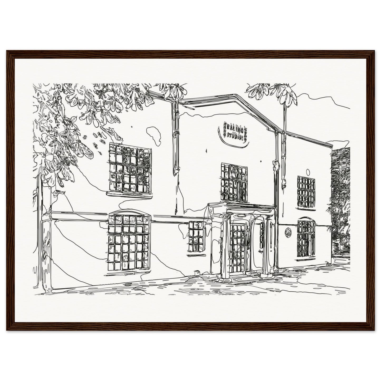 Ealing Studios Sketch Wooden Framed Poster