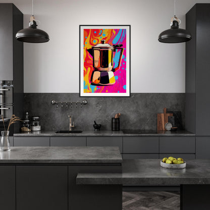 Espresso Pop-a-chino Wooden Framed Poster