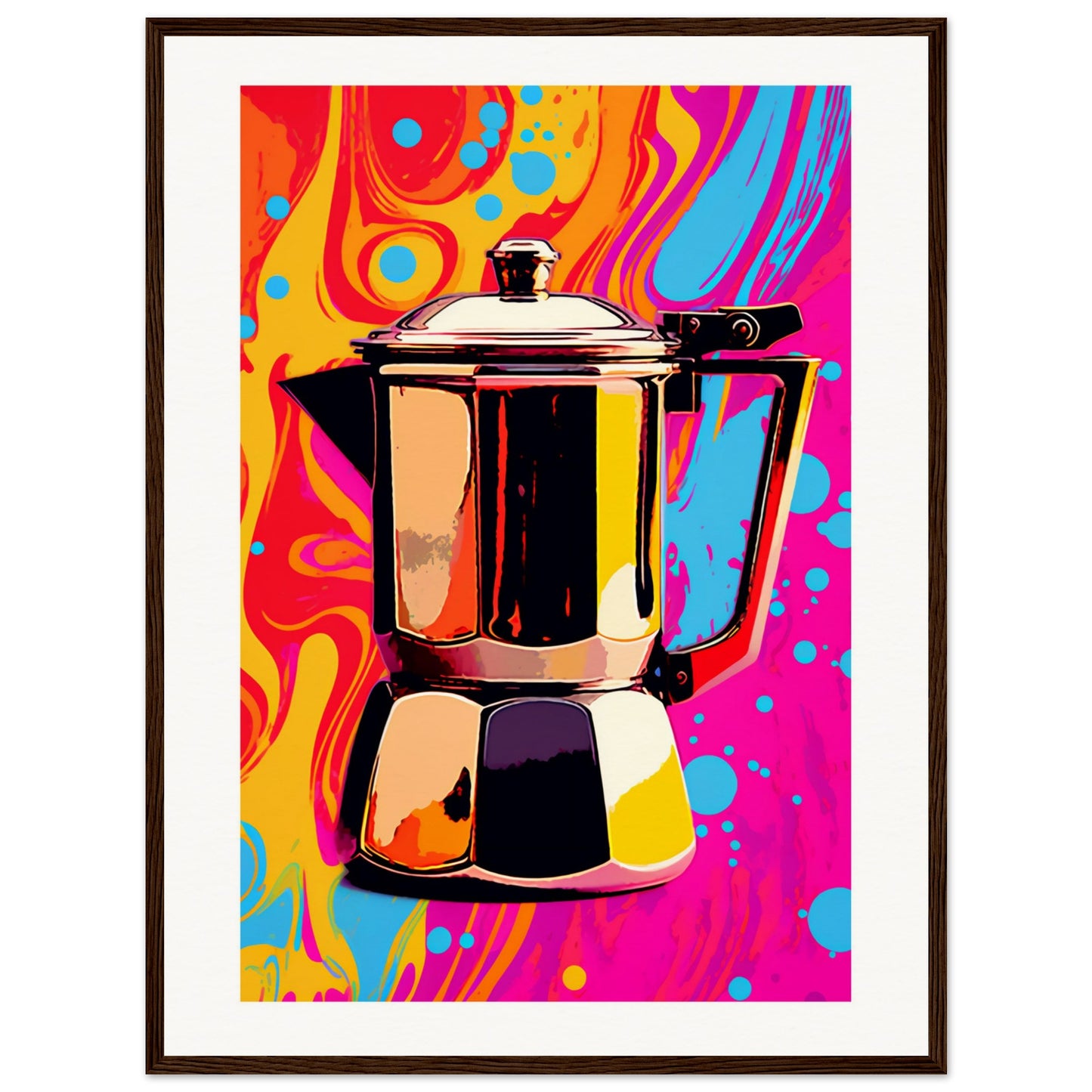 Espresso Pop-a-chino Wooden Framed Poster