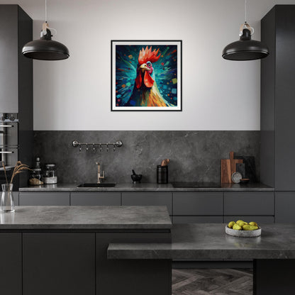 Rooster Wooden Framed Poster