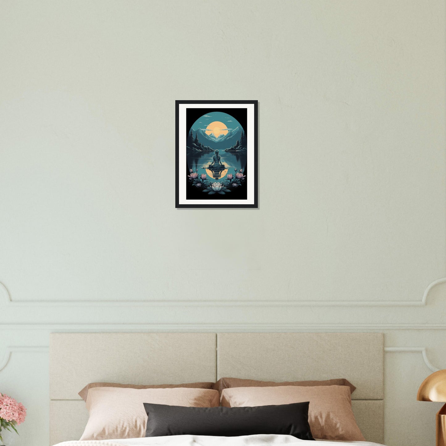 Tranquility Lotus Matte Paper Wooden Framed Poster