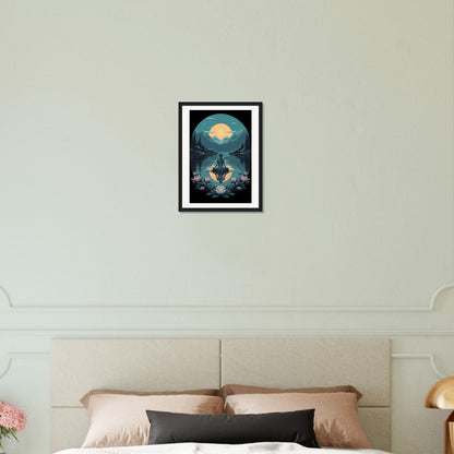 Tranquility Lotus Matte Paper Wooden Framed Poster