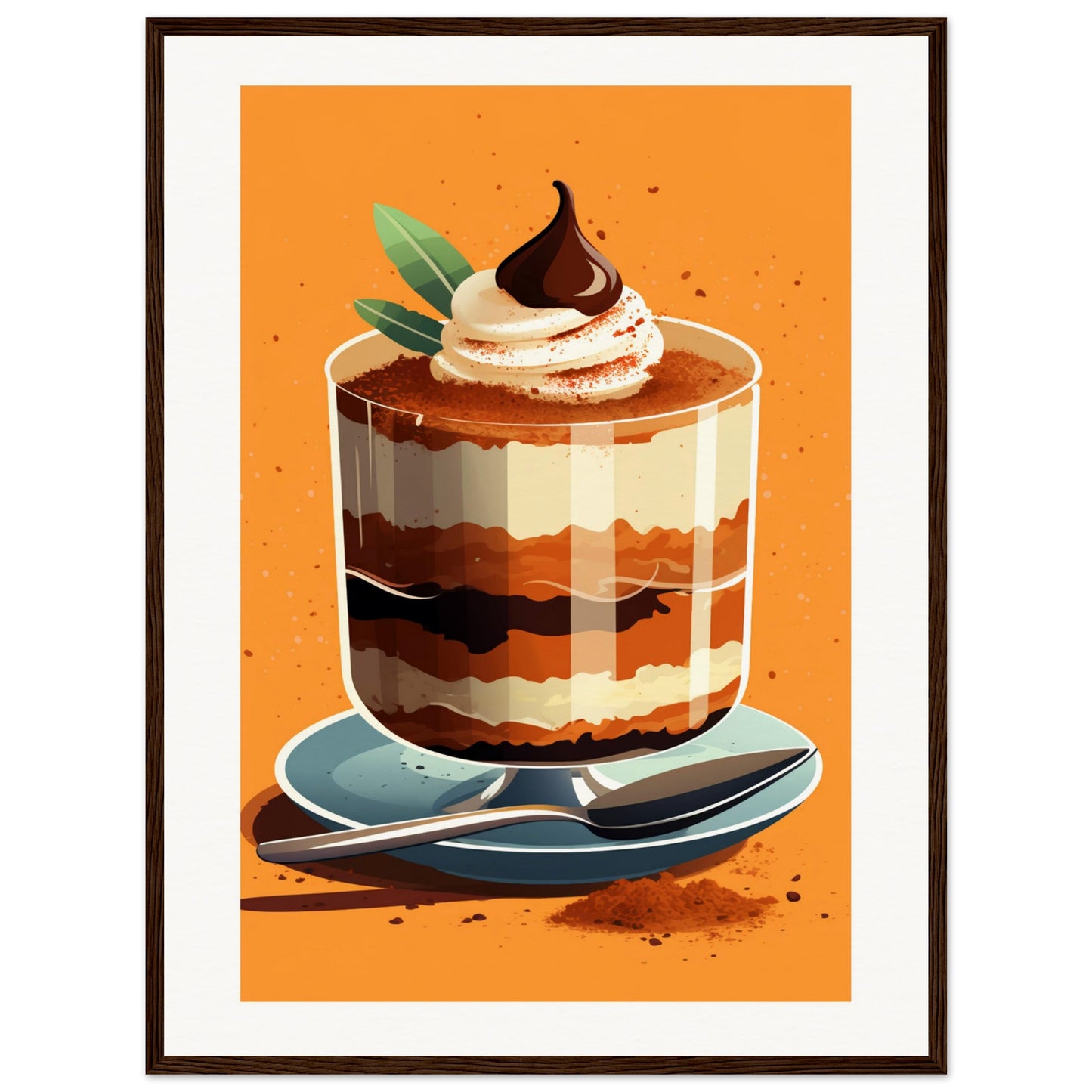 Tiramisu Wooden Framed Poster