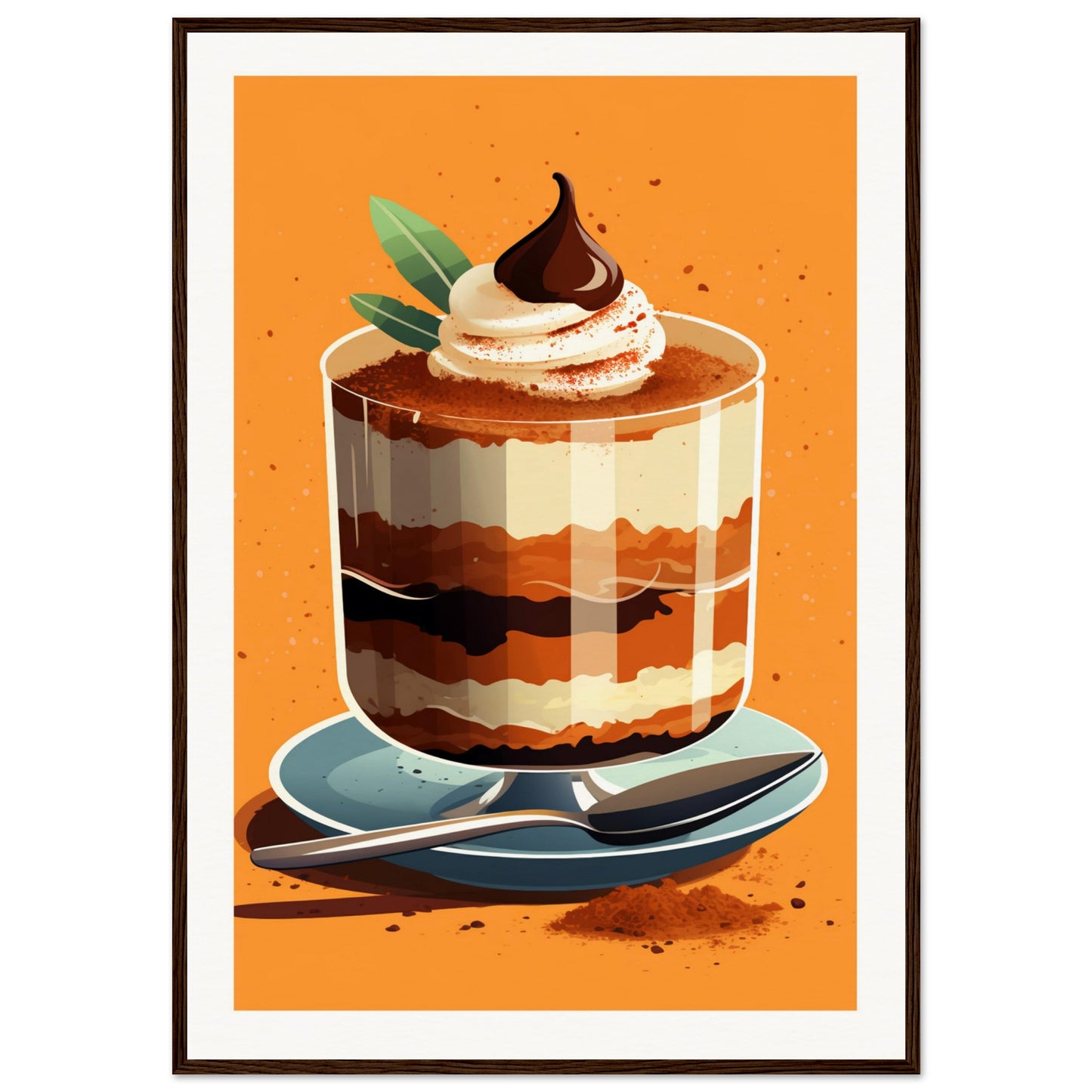 Tiramisu Wooden Framed Poster